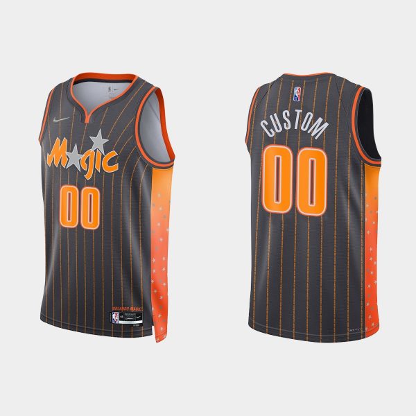 Orlando Magic #00 Custom 2021-22 NBA 75th Anniversary City Anthracite Jersey