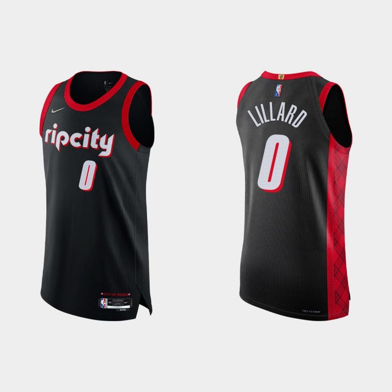 Portland Trail Blazers Damian Lillard #0 2021/22 75th Anniversary City Black Jersey