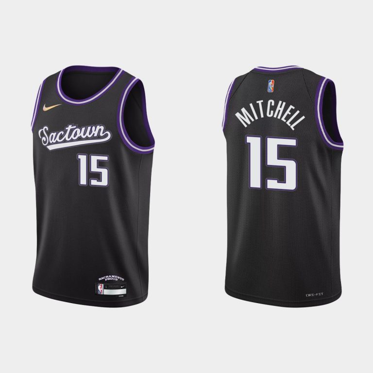 Sacramento Kings #15 Davion Mitchell 2021-22 NBA 75th Anniversary City Black Jersey