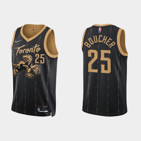 Toronto Raptors Chris Boucher #25 2021/22 75th Anniversary City Edition Black Jersey