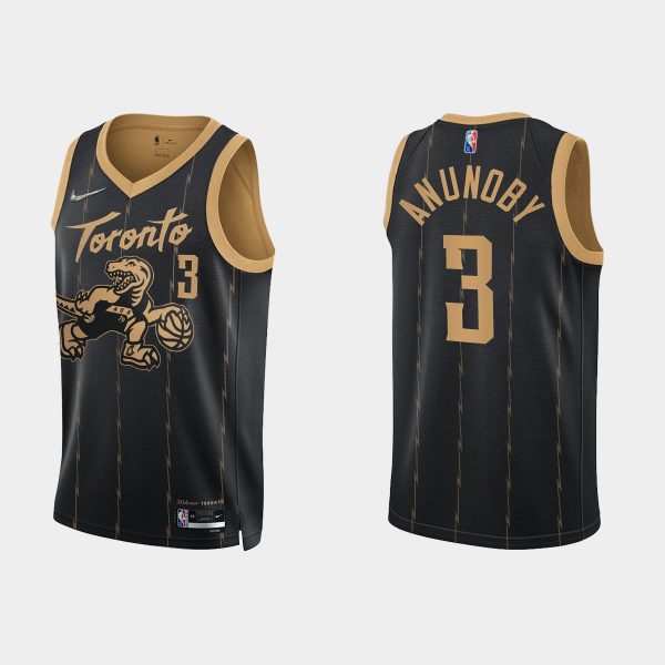Toronto Raptors OG Anunoby #3 2021/22 75th Anniversary City Edition Black Jersey