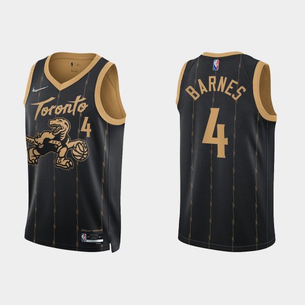 Toronto Raptors Scottie Barnes #4 2021/22 75th Anniversary City Edition Black Jersey