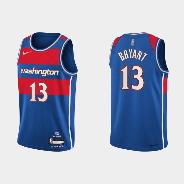 Washington Wizards #13 Thomas Bryant 2021-22 NBA 75th Anniversary City Blue Jersey