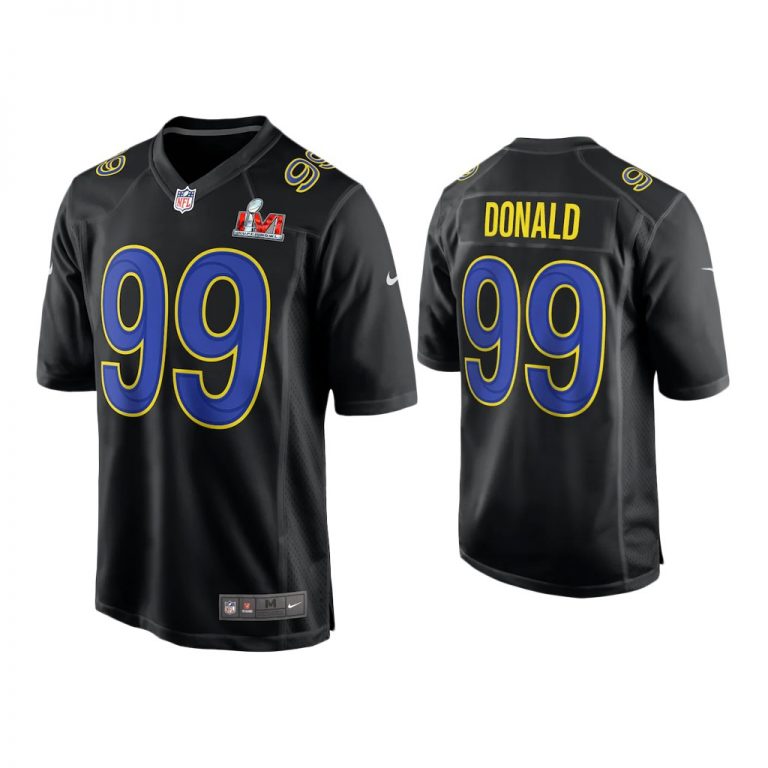 Men Aaron Donald Los Angeles Rams Super Bowl LVI Black Game Fashion Jersey