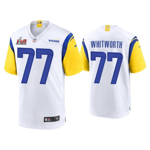 Men Andrew Whitworth Los Angeles Rams Super Bowl LVI White Game Jersey