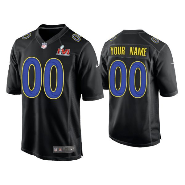 Men Custom Los Angeles Rams Super Bowl LVI Black Game Fashion Jersey