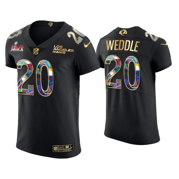 Men Eric Weddle Los Angeles Rams Black Super Bowl LVI Champions Diamond Jersey