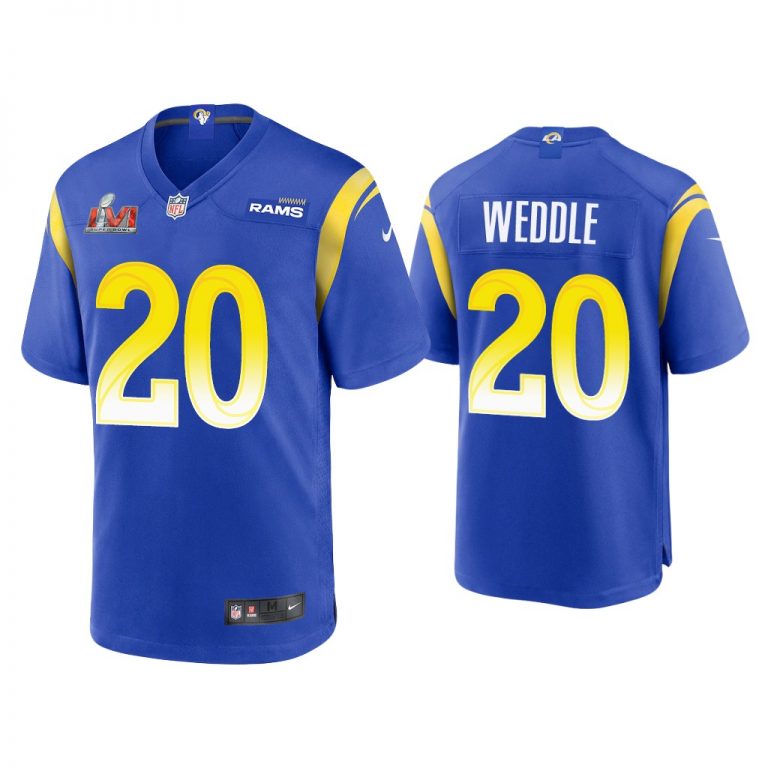 Men Eric Weddle Los Angeles Rams Super Bowl LVI Royal Game Jersey