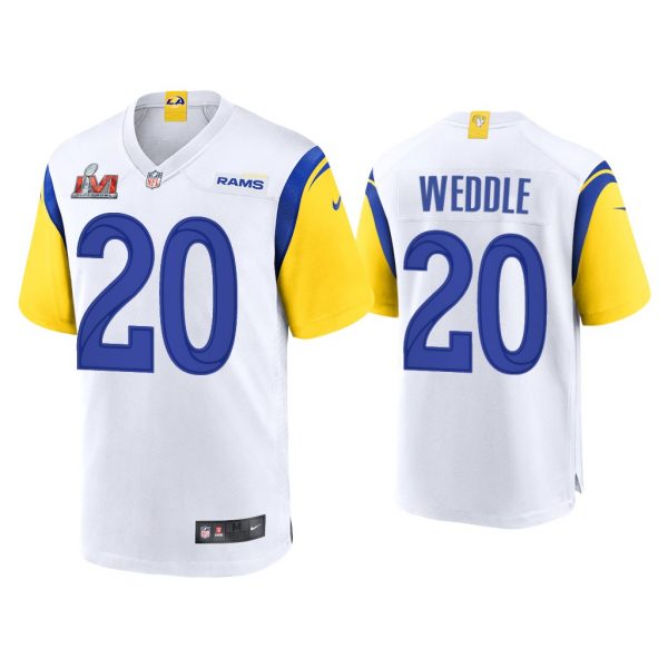 Men Eric Weddle Los Angeles Rams Super Bowl LVI White Game Jersey