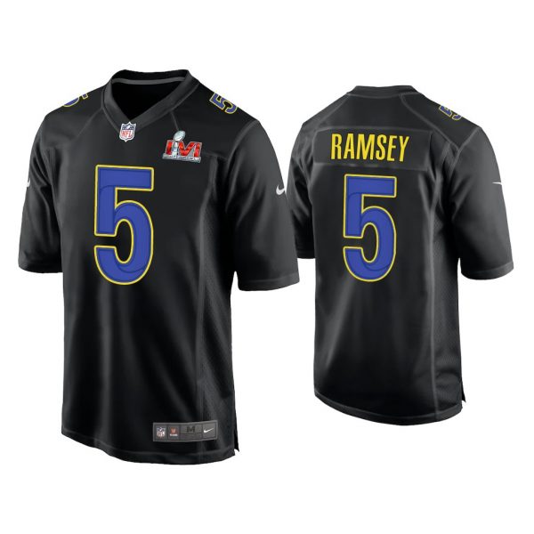 Men Jalen Ramsey Los Angeles Rams Super Bowl LVI Black Game Fashion Jersey