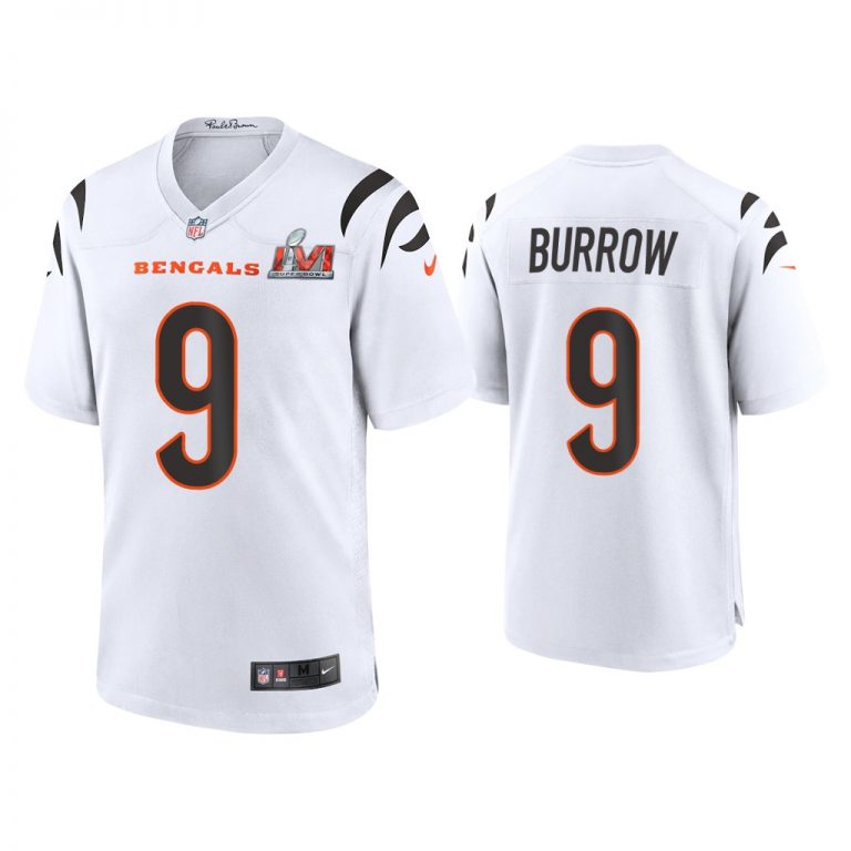 Men Joe Burrow Cincinnati Bengals Super Bowl LVI White Game Jersey