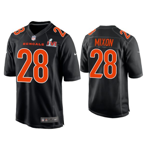 Men Joe Mixon Cincinnati Bengals Super Bowl LVI Black Game Fashion Jersey