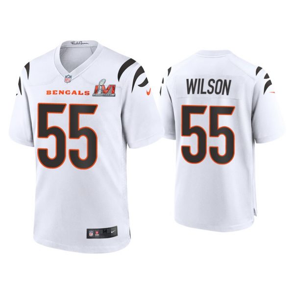 Men Logan Wilson Cincinnati Bengals Super Bowl LVI White Game Jersey