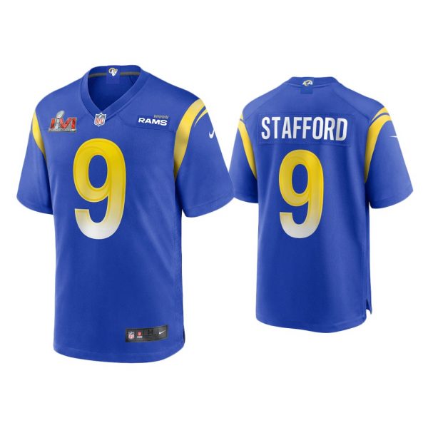 Men Matthew Stafford Los Angeles Rams Super Bowl LVI Royal Game Jersey
