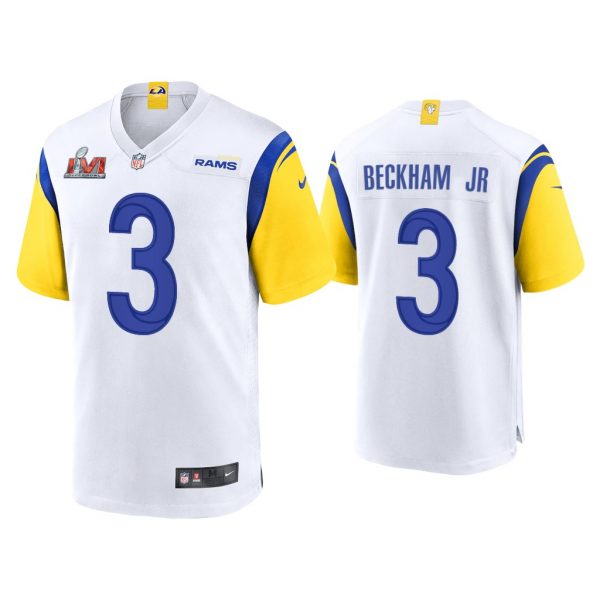 Men Odell Beckham Jr. Los Angeles Rams Super Bowl LVI White Game Jersey