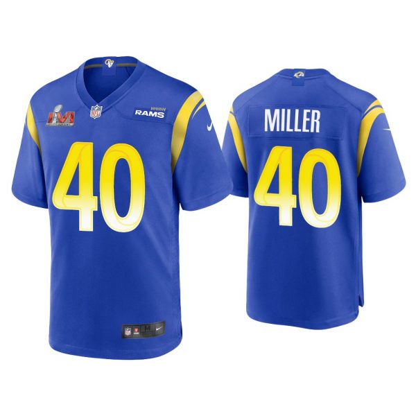 Men Von Miller Los Angeles Rams Super Bowl LVI Royal Game Jersey