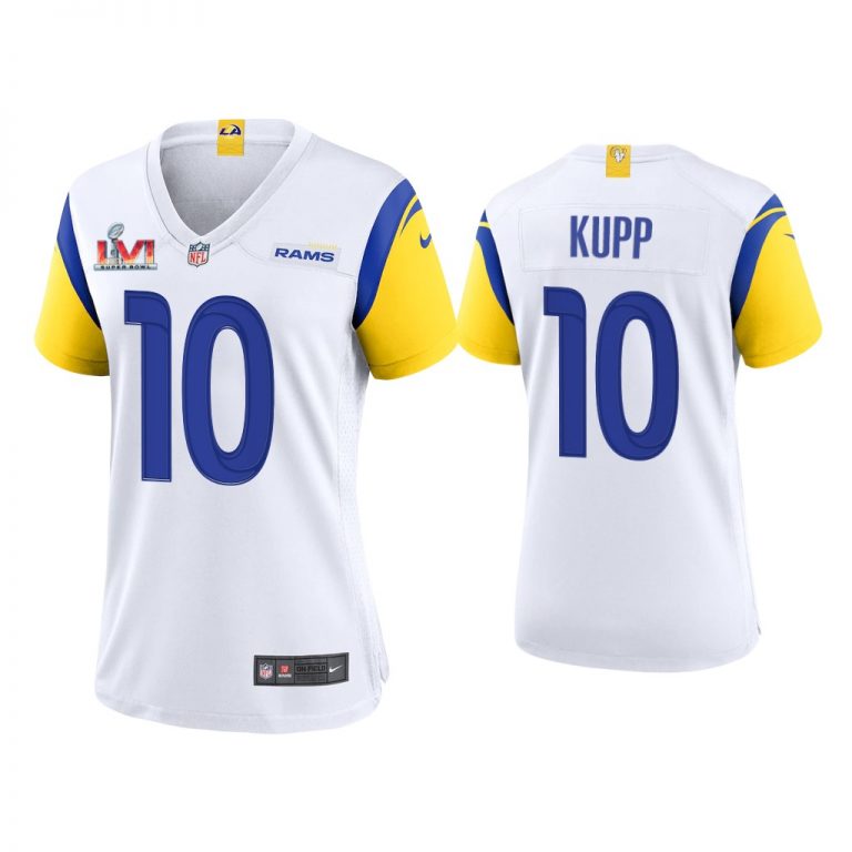 Women Cooper Kupp Los Angeles Rams Super Bowl LVI Champions White Game Jersey