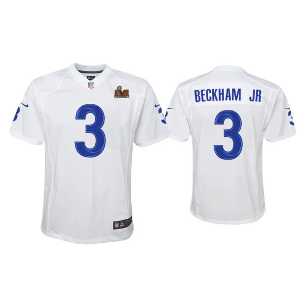 Youth Odell Beckham Jr. Los Angeles Rams Super Bowl LVI White Game Fashion Jersey