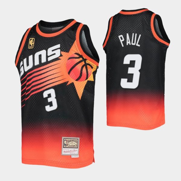 Chris Paul No. 3 Phoenix Suns Black Orange Fadeaway Hwc Limited Jersey