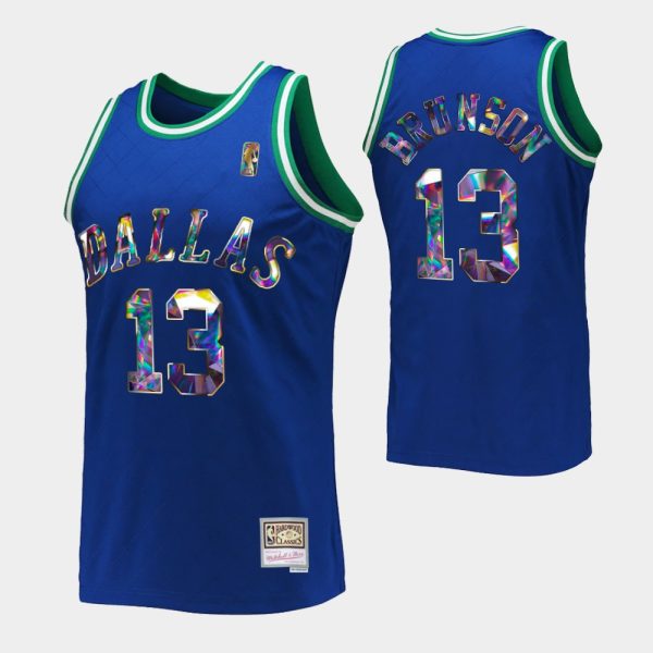 Dallas Mavericks 75TH Retro Royal Jalen Brunson 75TH Jersey Diamond Edition