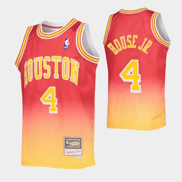 Danuel House Jr. No. 4 Houston Rockets Red Gold Fadeaway Hwc Limited Jersey