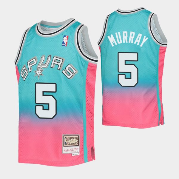 Dejounte Murray No. 5 San Antonio Spurs Teal Pink Fadeaway Hwc Limited Jersey