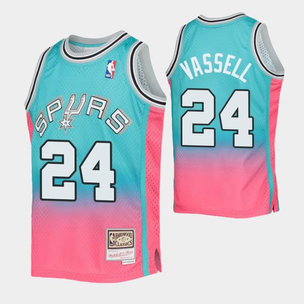 Devin Vassell No. 24 San Antonio Spurs Teal Pink Fadeaway Hwc Limited Jersey