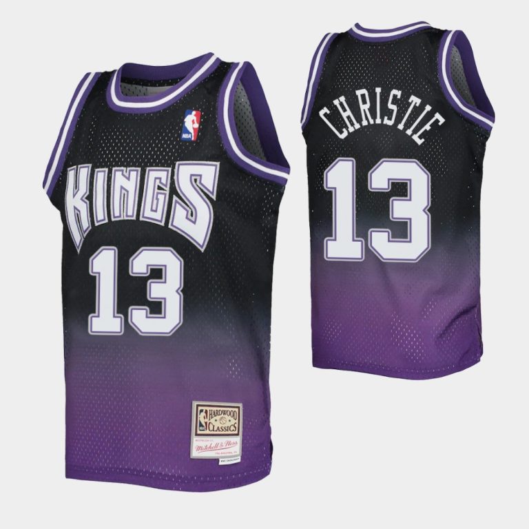 Doug Christie No. 13 Sacramento Kings Black Purple Fadeaway Hwc Limited Jersey