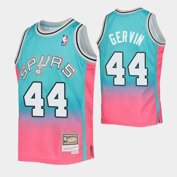 George Gervin No. 44 San Antonio Spurs Teal Pink Fadeaway Hwc Limited Jersey