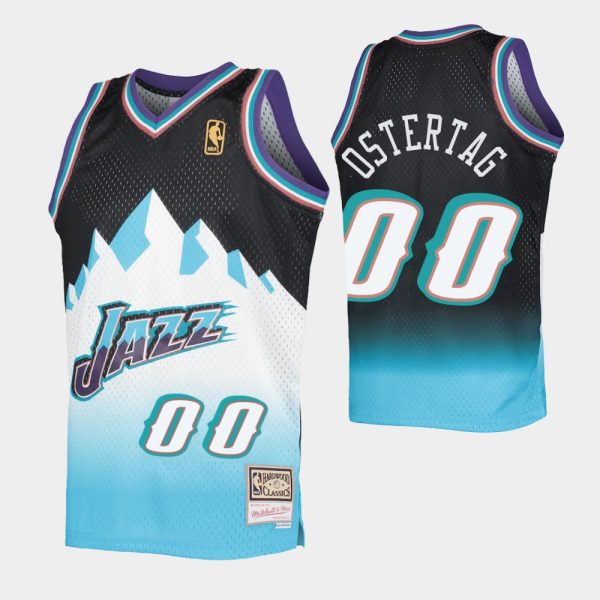 Greg Ostertag No. 00 Utah Jazz Light Blue Fadeaway Hwc Limited Jersey