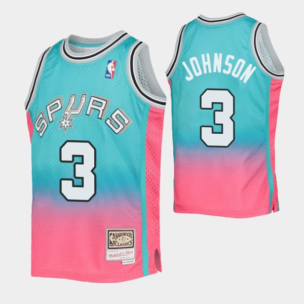 Keldon Johnson No. 3 San Antonio Spurs Teal Pink Fadeaway Hwc Limited Jersey
