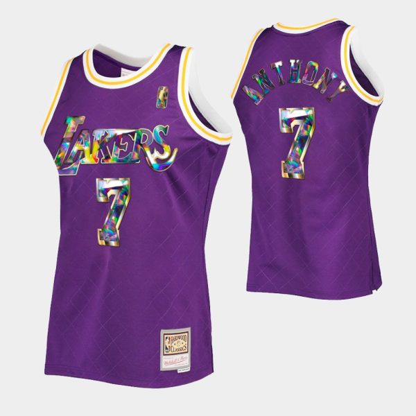Los Angeles Lakers 75TH Retro Purple Carmelo Anthony 75TH Jersey Diamond Edition
