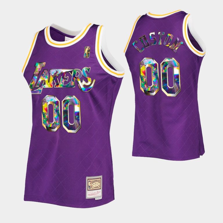 Los Angeles Lakers 75TH Retro Purple Custom 75TH Jersey Diamond Edition