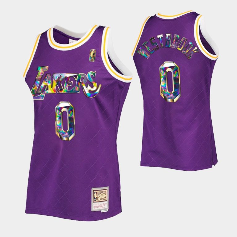 Los Angeles Lakers 75TH Retro Purple Russell Westbrook 75TH Jersey Diamond Edition