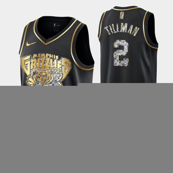 Memphis Grizzlies Retro Logo 2022 Playoffs Black Xavier Tillman Retro Logo Jersey Diamond Edition