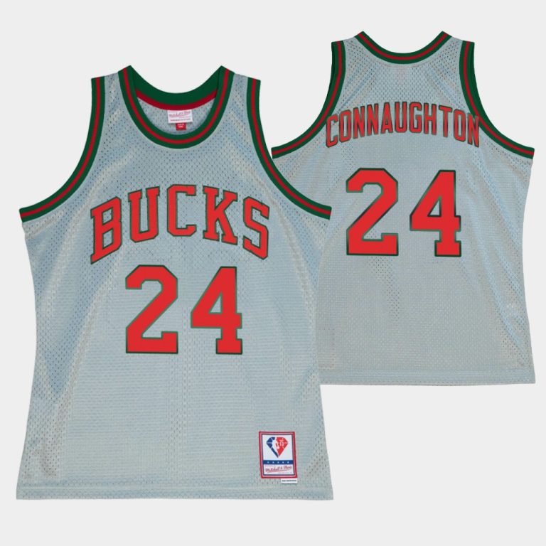 Milwaukee Bucks 75th Anniversary Silver No. 24 Pat Connaughton Jersey