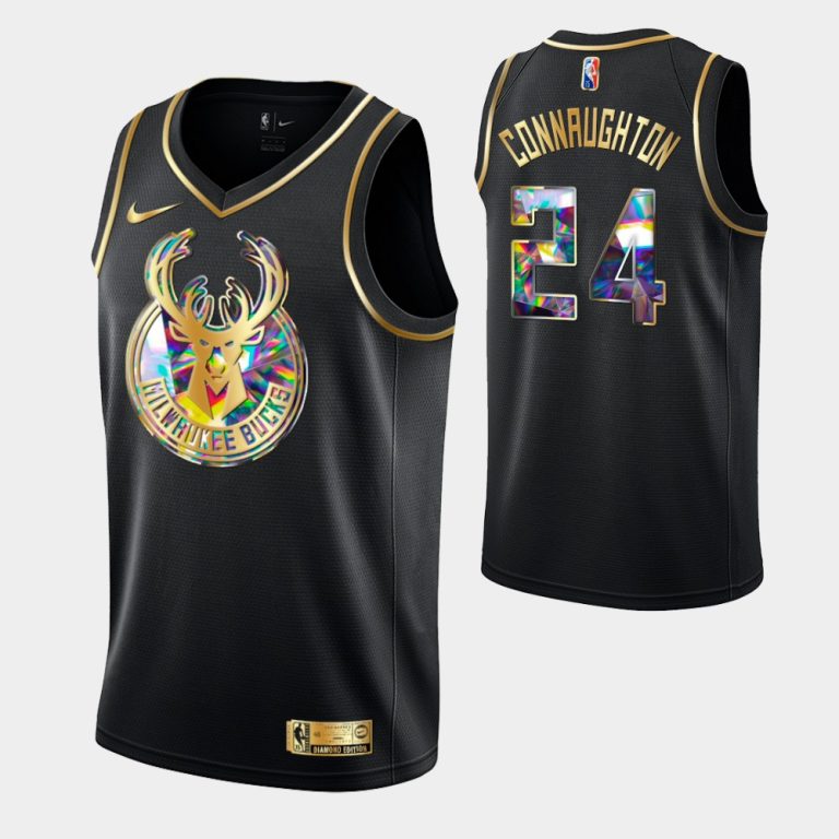 Milwaukee Bucks Pat Connaughton No. 24 2021-22 NBA 75th Diamond Logo Black Jersey