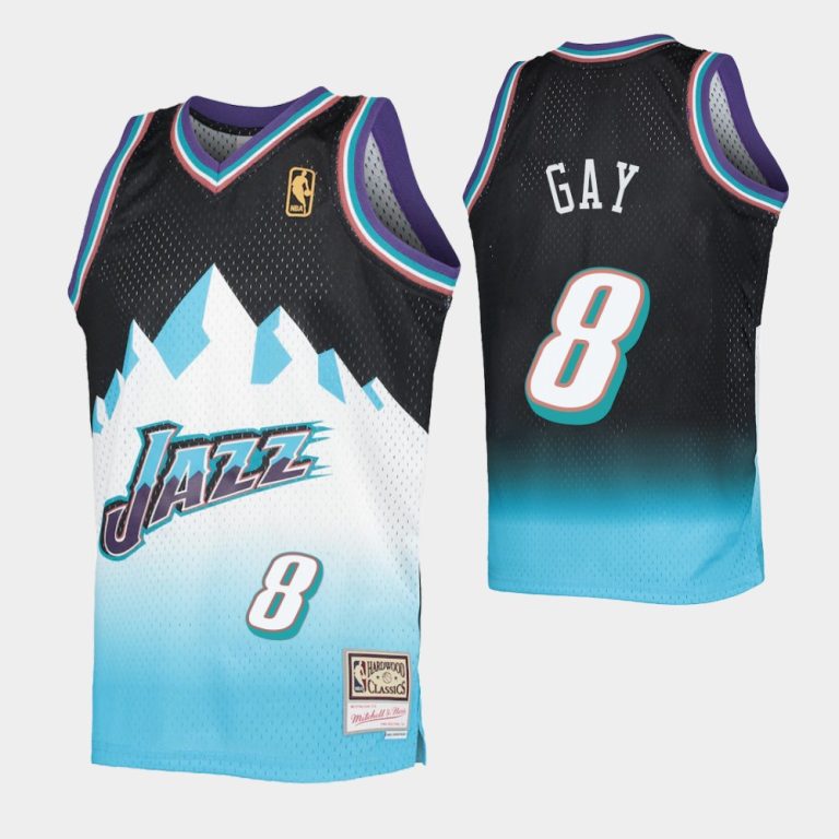 Rudy Gay No. 8 Utah Jazz Light Blue Fadeaway Hwc Limited Jersey