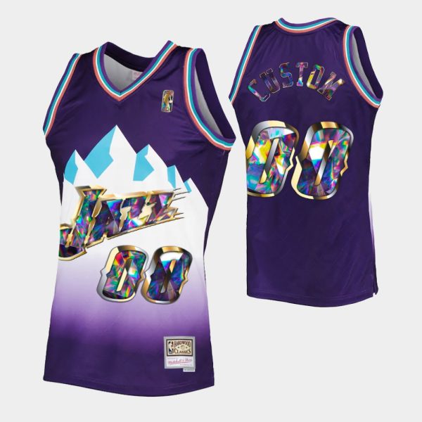 Utah Jazz 75TH Retro Purple Custom 75TH Jersey Diamond Edition