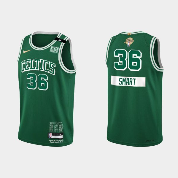 Men Boston Celtics 2022 NBA Finals #36 Marcus Smart City Green Jersey