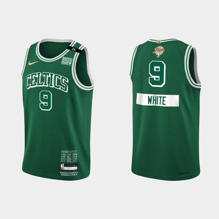 Men Boston Celtics 2022 NBA Finals #9 Derrick White City Green Jersey ...