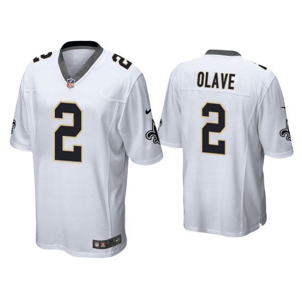 Men Chris Olave New Orleans Saints White 2022 NFL Draft Game Jersey