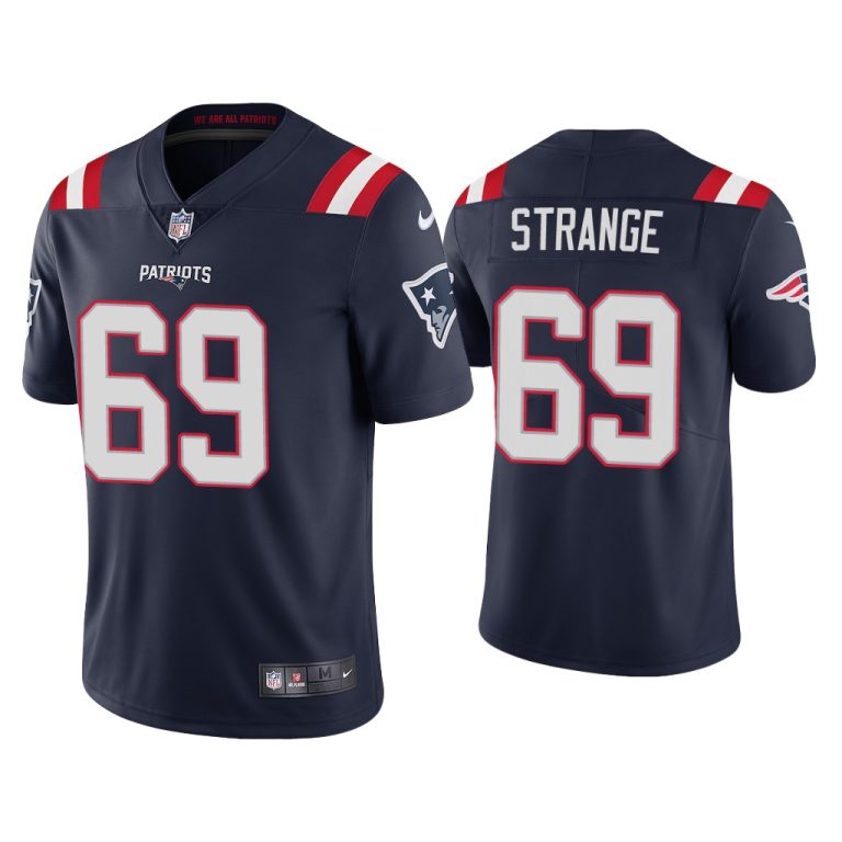 Men Cole Strange New England Patriots Navy 2022 NFL Draft Vapor Limited Jersey