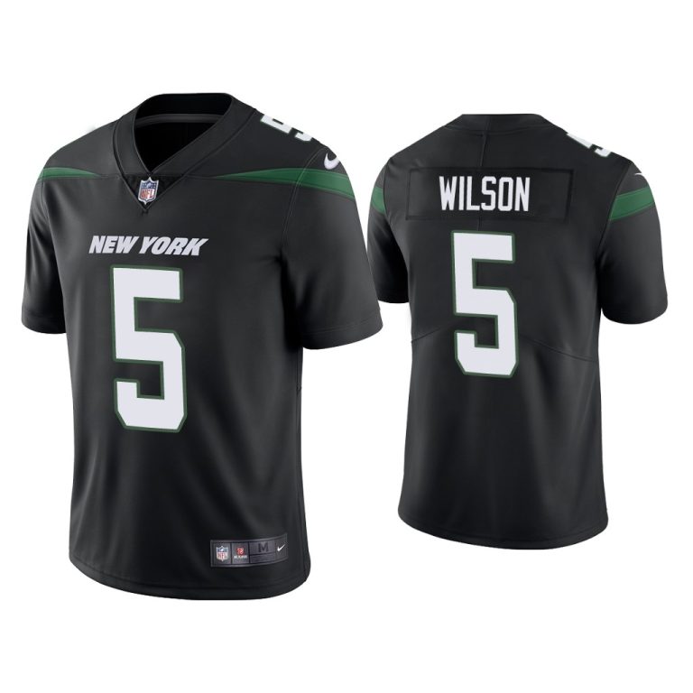 Men Garrett Wilson New York Jets Black 2022 NFL Draft Vapor Limited Jersey