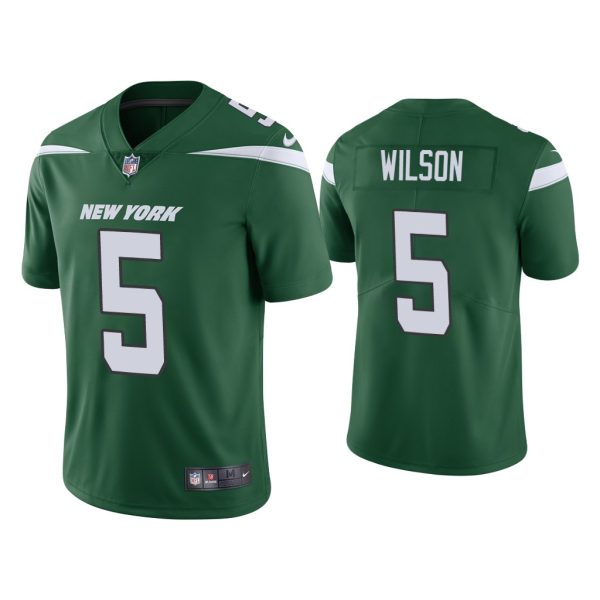 Men Garrett Wilson New York Jets Green 2022 NFL Draft Vapor Limited Jersey