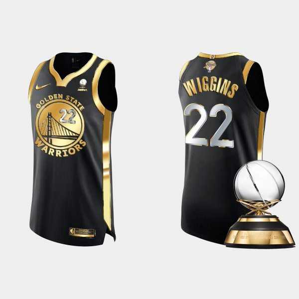 Men Golden State Warriors 2022 Western Conference Final Champs Andrew Wiggins #22 Black Golden Jersey Black