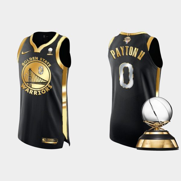 Men Golden State Warriors 2022 Western Conference Final Champs Gary Payton II #0 Black Golden Jersey Black