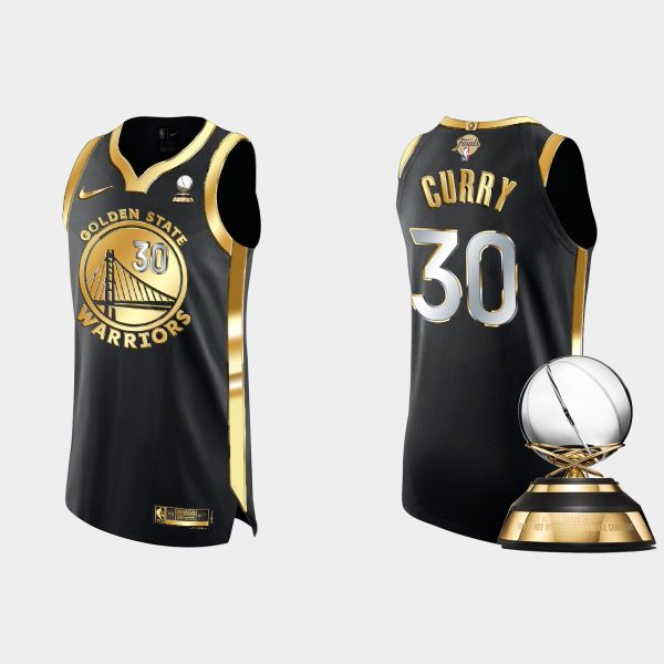 Men Golden State Warriors 2022 Western Conference Final Champs Stephen Curry #30 Black Golden Jersey Black