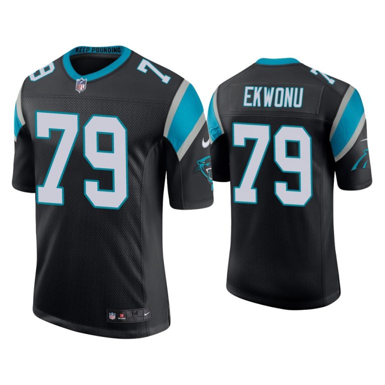 Men Ikem Ekwonu Carolina Panthers Black 2022 NFL Draft Vapor Limited Jersey