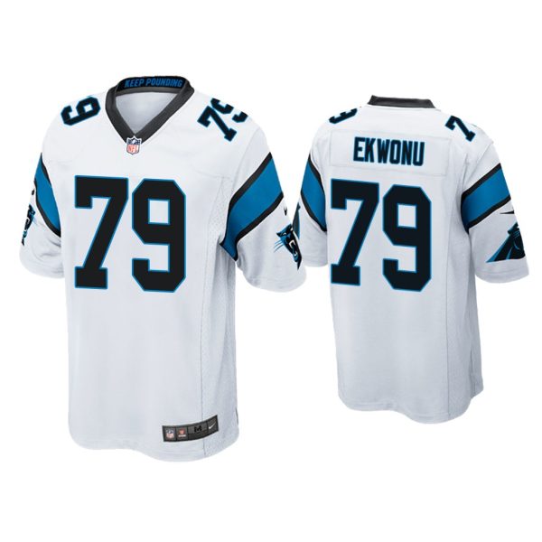 Men Ikem Ekwonu Carolina Panthers White 2022 NFL Draft Game Jersey